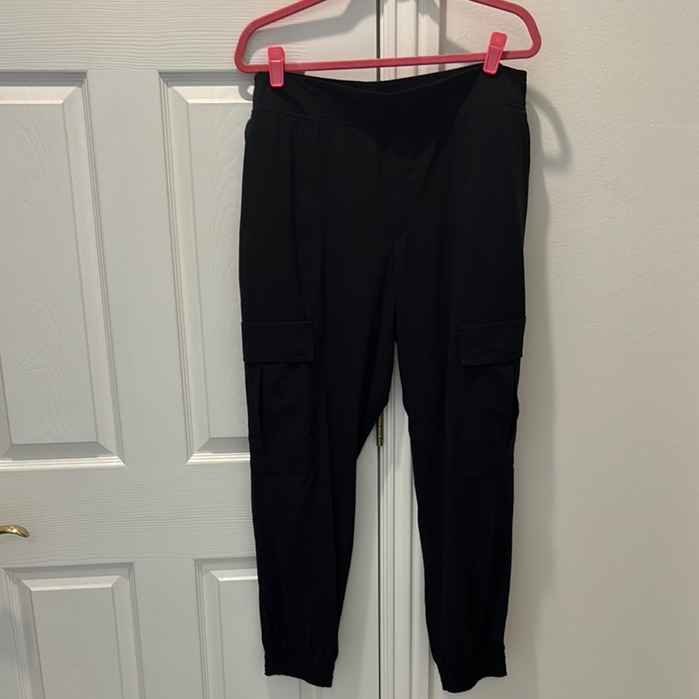Athleta Black Joggers with Tapered Fit and Elastic Waist